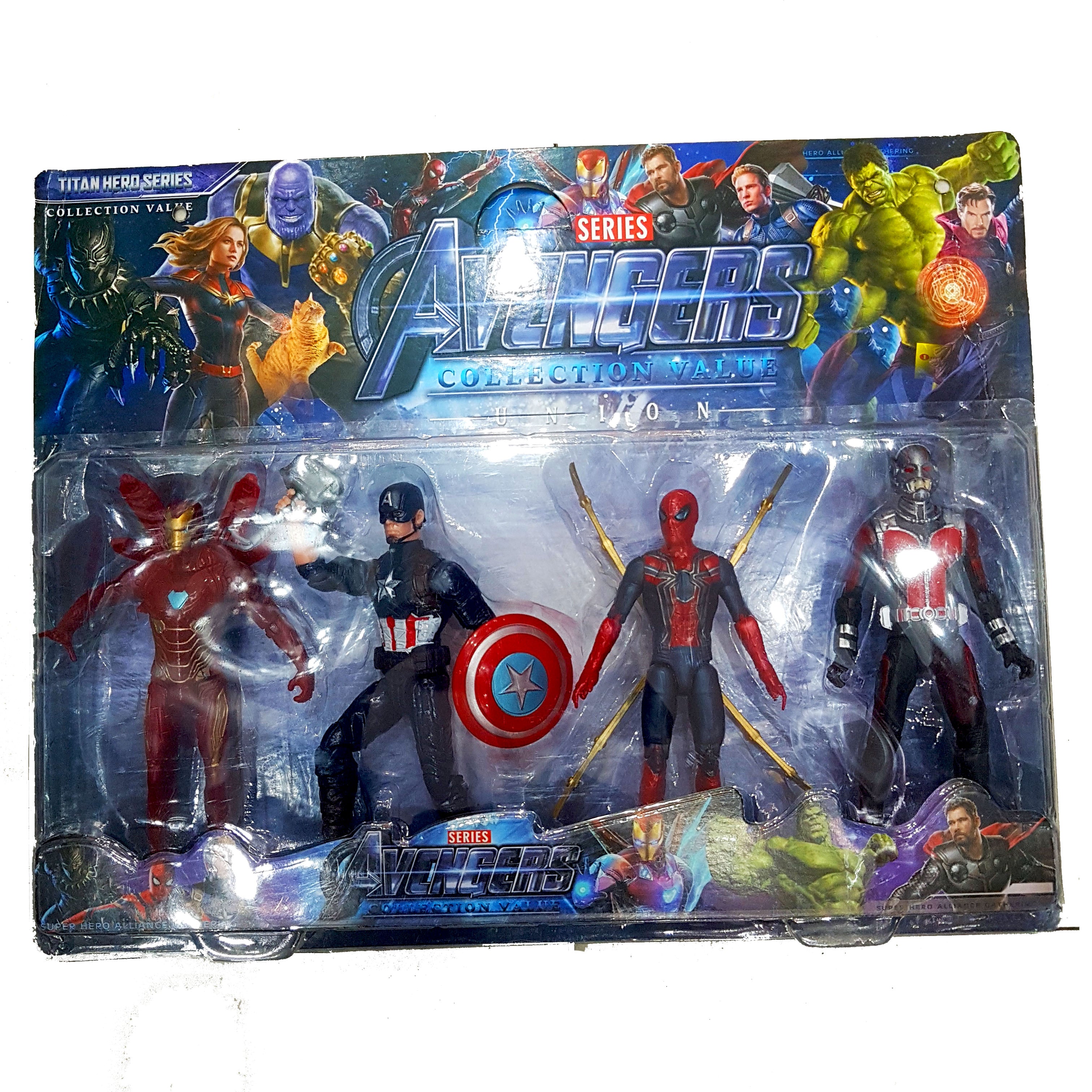Avengers 4-Piece Action Figure Set - Spider-Man, Captain America, Iron Man - Ideal Gift for Kids Ages 3+ | New Arrival