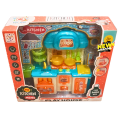 🍳 Deluxe Kitchen Play Set for Kids – My Kitchen Menu Cooking Toy with Stove, Sink, Oven & Utensils | Pretend Playhouse Set (Ages 3+)