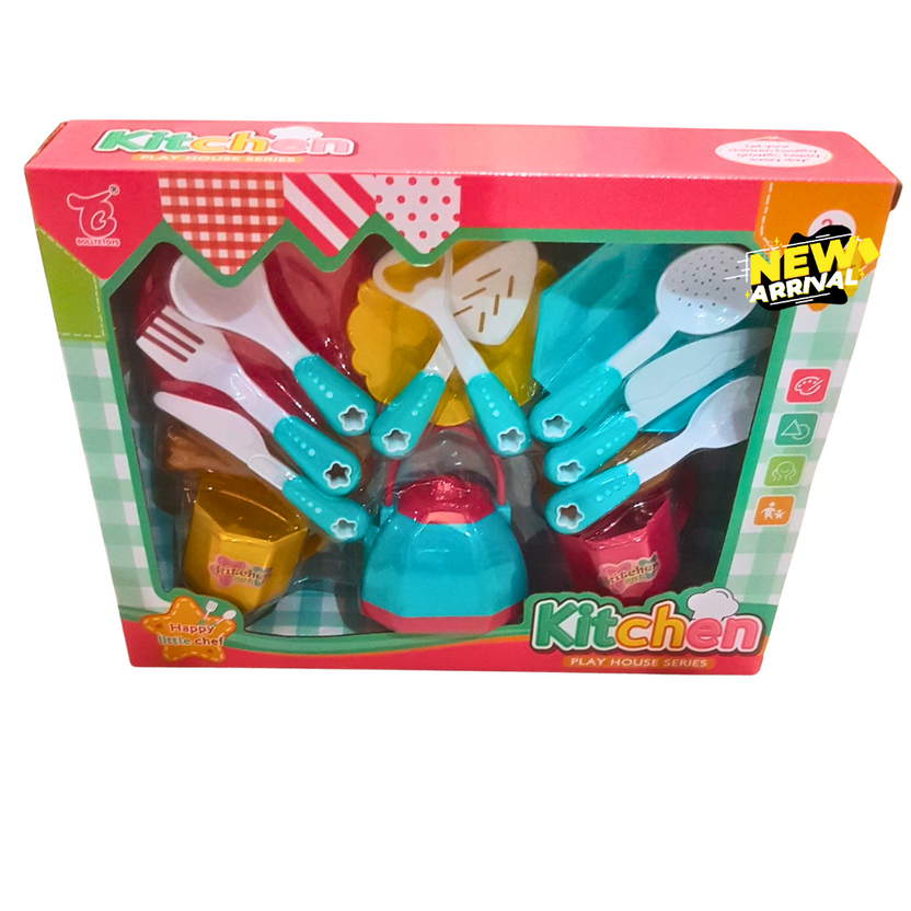 🍽️ Kids Kitchen Utensils Play Set – Pretend Cooking Tools with Pots, Pans, Cutlery & Accessories | Kitchen Play House Toy (Ages 3+) Main image