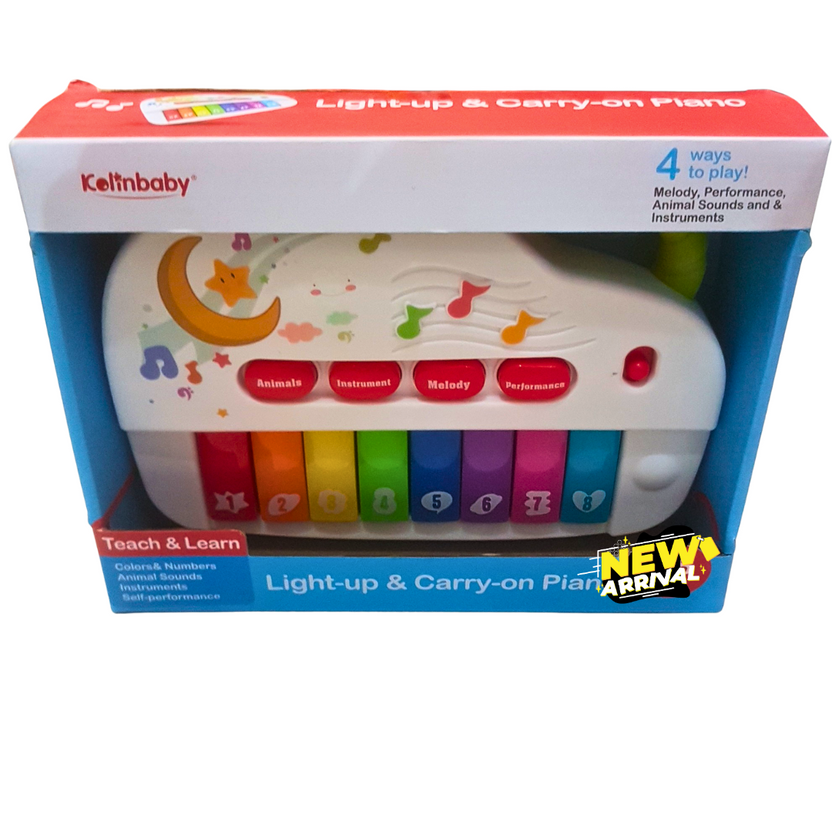 🎹 Light-Up Musical Piano Toy for Babies – Educational Carry-On Keyboard with Animal Sounds, Colors & Numbers | 4-in-1 Learning Piano (Ages 6+ Months) Main image