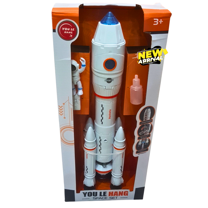 🚀 Space Rocket Toy Set for Kids – YOU LE HANG Astronaut & Launch Vehicle with Lights & Detachable Parts | STEM Space Toy (Ages 3+) Main image