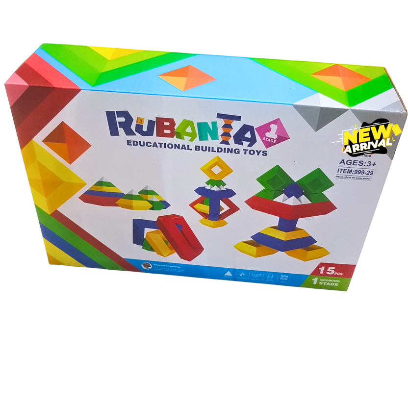 🧱 Rubanta Educational Building Blocks for Kids – 15 Pcs Creative Construction Set | Learning Toy for Ages 3+ Main image