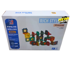 🌀 Pipeline Rolling Ball Building Blocks – 76 Pcs DIY STEM Construction Toy for Kids Ages 3+ | Educational Marble Maze Set