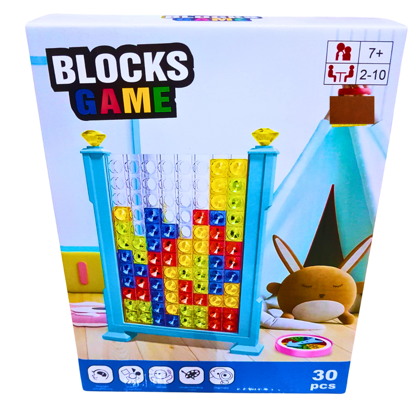 Colorful Block Stacking Game for Kids – Strategy &amp; Logic Puzzle with Connect 4 Style Gameplay | Ages 7+ | 2-10 Players Main image