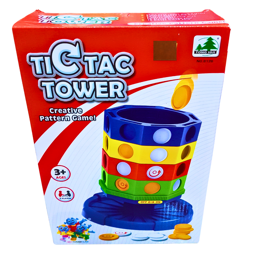 Tic Tac Tower Pattern Game for Kids – Stacking Strategy Game with Twist Feature | Ages 3+ | 2 Players Main image