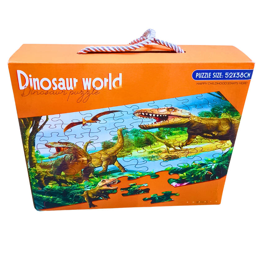 63-Piece Dinosaur World Jigsaw Puzzle for Kids – Educational Prehistoric Adventure Puzzle Main image