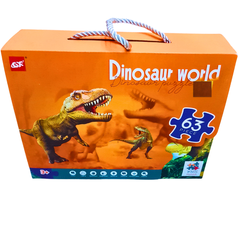 63-Piece Dinosaur World Jigsaw Puzzle for Kids – Educational Prehistoric Adventure Puzzle