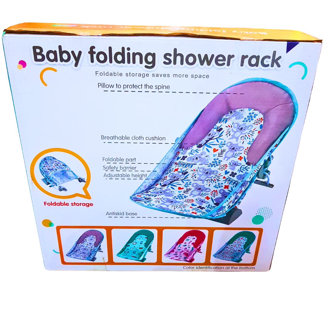 Adjustable Baby Folding Shower Rack – Comfortable and Foldable Baby Bath Seat Secondary image
