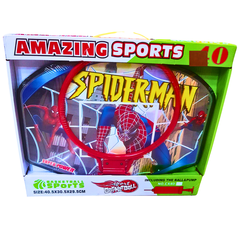 Amazing Sports Spider-Man Basketball Hoop Set with Ball & Pump – Easy-to-Install Indoor/Outdoor Basketball Game for Kids Main image