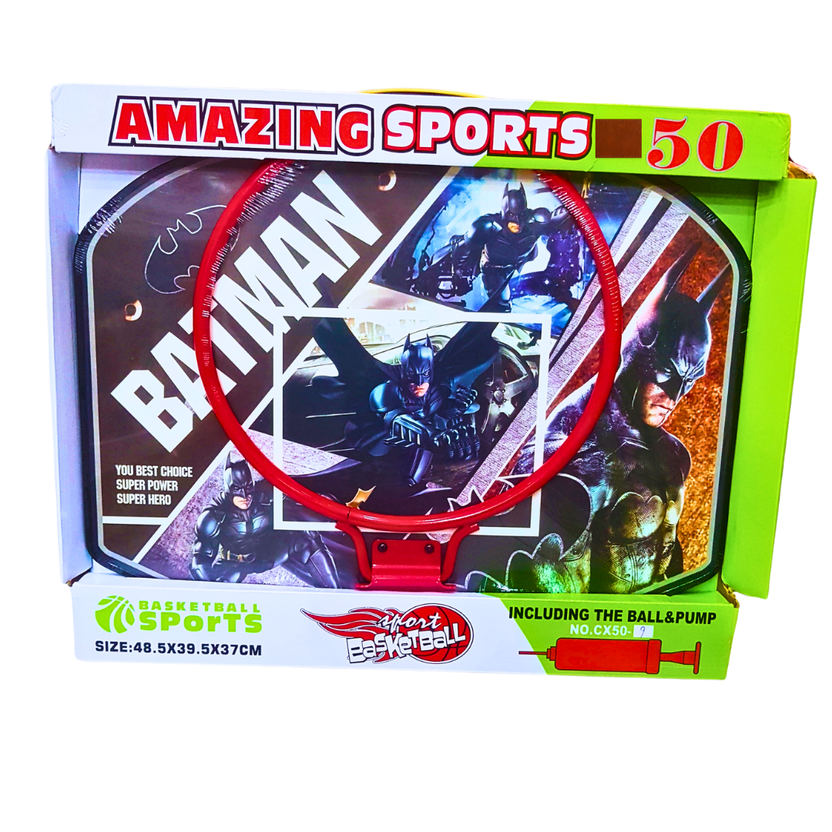 Amazing Sports Batman Basketball Hoop Set with Ball &amp; Pump – Easy-to-Install Indoor/Outdoor Game for Kids Main image