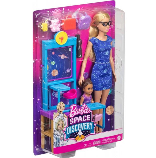 Barbie Space Discovery Barbie Doll and Science Classroom Playset with Student Small Doll