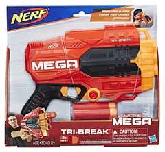 NERF N-Strike Mega Tri-Break Blaster - Break-Open Mega Dart Blaster for Kids 8+
