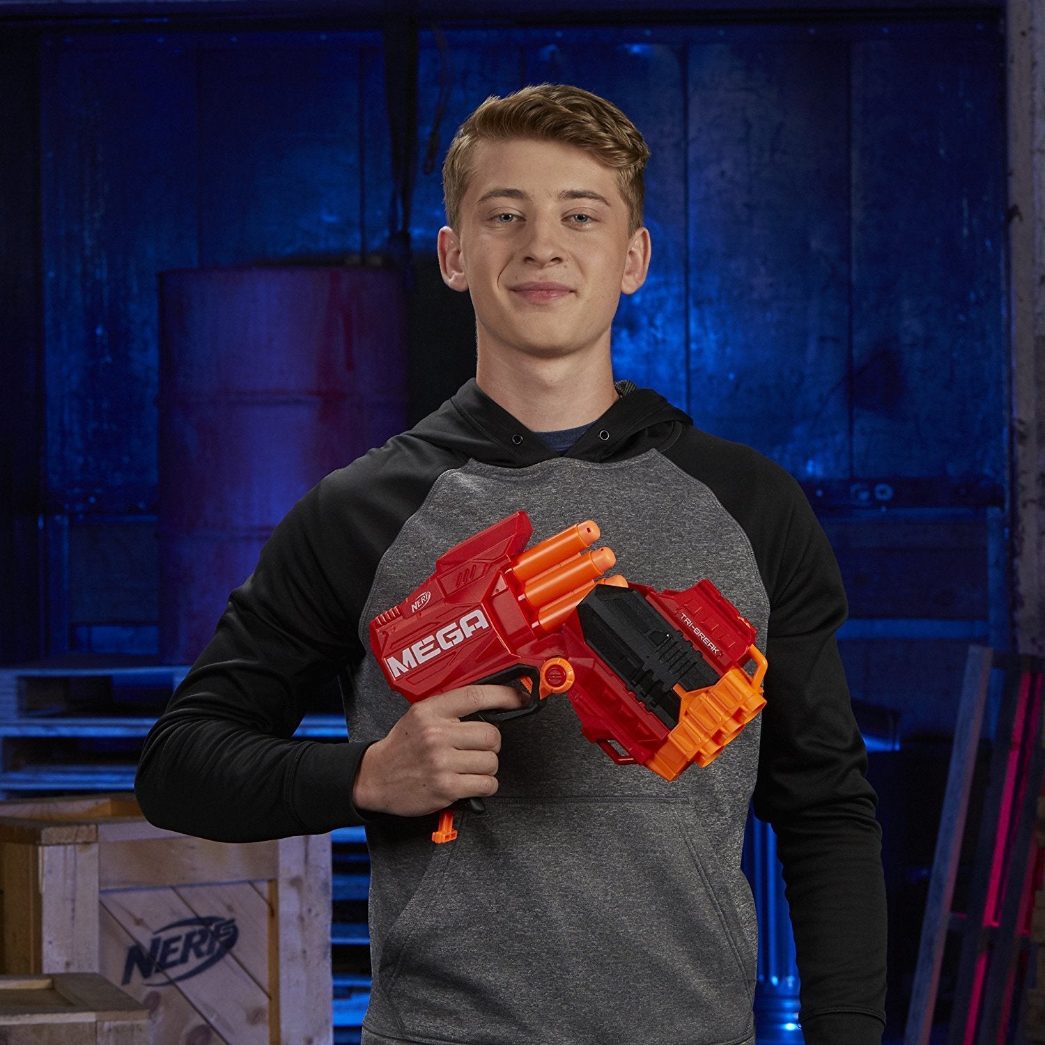 NERF N-Strike Mega Tri-Break Blaster - Break-Open Mega Dart Blaster for Kids 8+