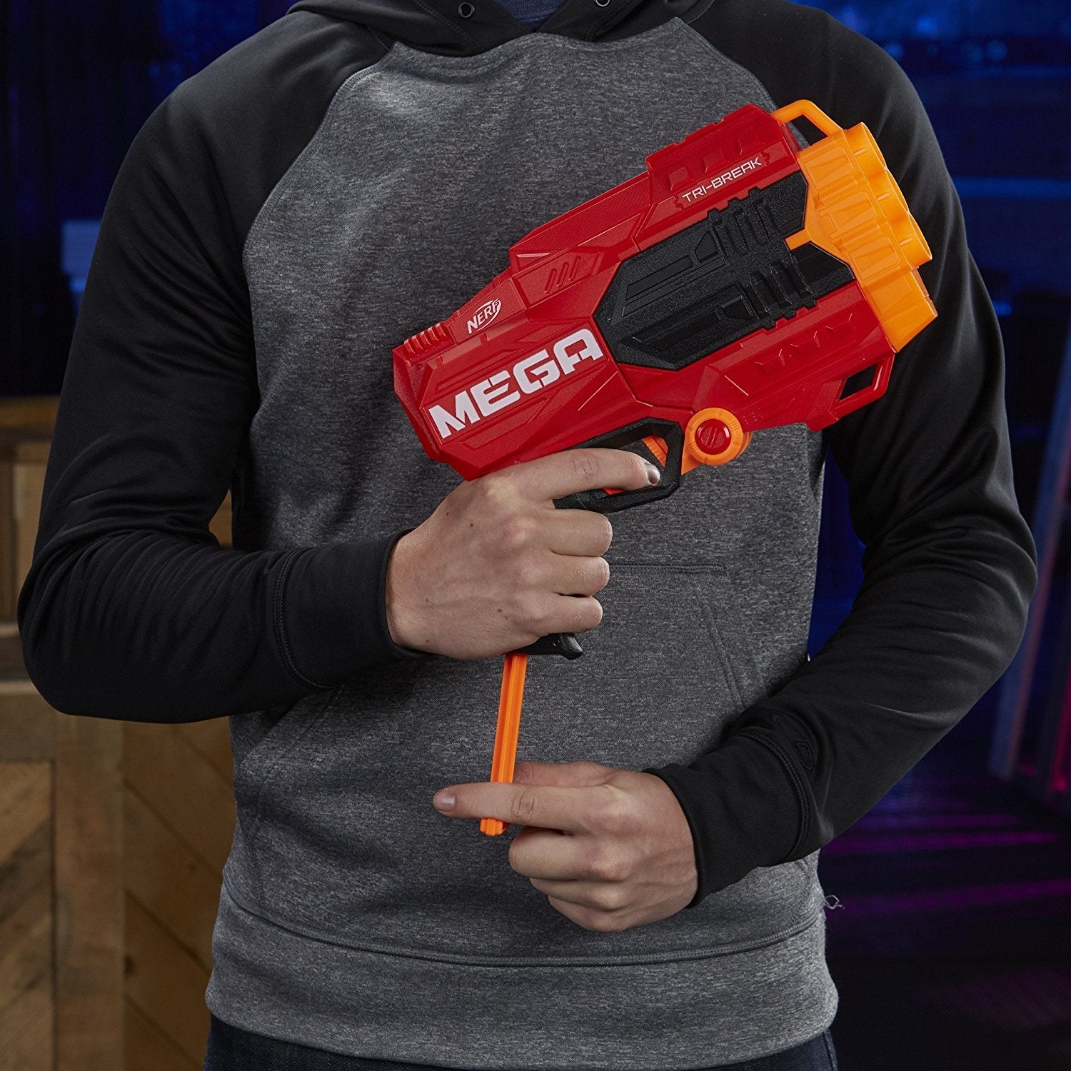 NERF N-Strike Mega Tri-Break Blaster - Break-Open Mega Dart Blaster for Kids 8+