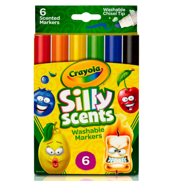 Crayola 6 Silly Scents Chisel Tip Markers -washable markers-588197