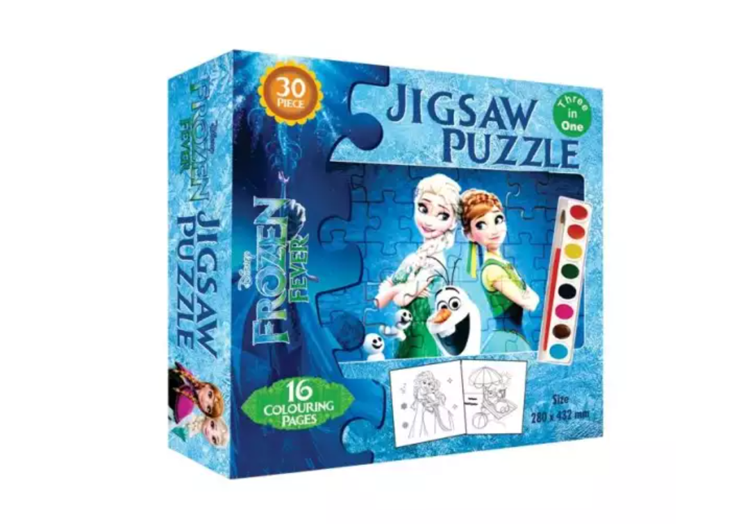 Jigsaw coloring pages and water colour Secondary image