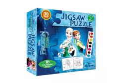 Jigsaw coloring pages and water colour