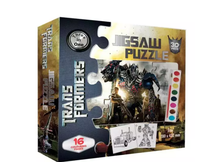Jigsaw coloring pages and water colour Main image