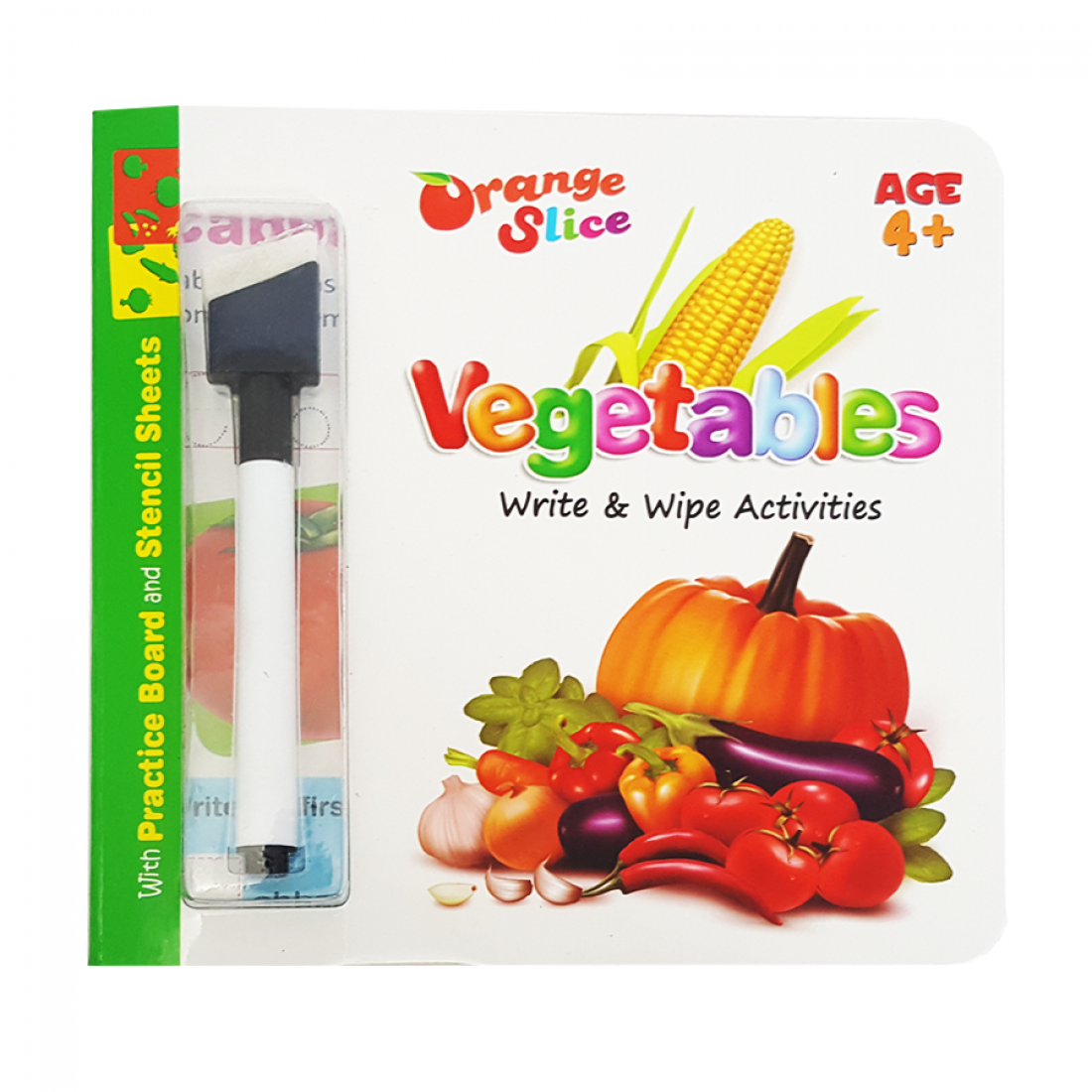 Write & Wipe Books  with practice board - Orange Slice - 