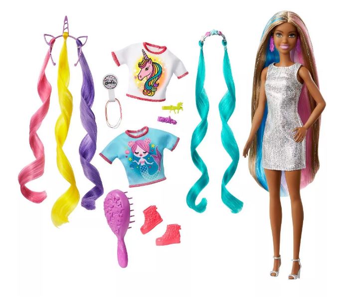 Barbie Fantasy Hair Doll - Mermaid and Unicorn Looks