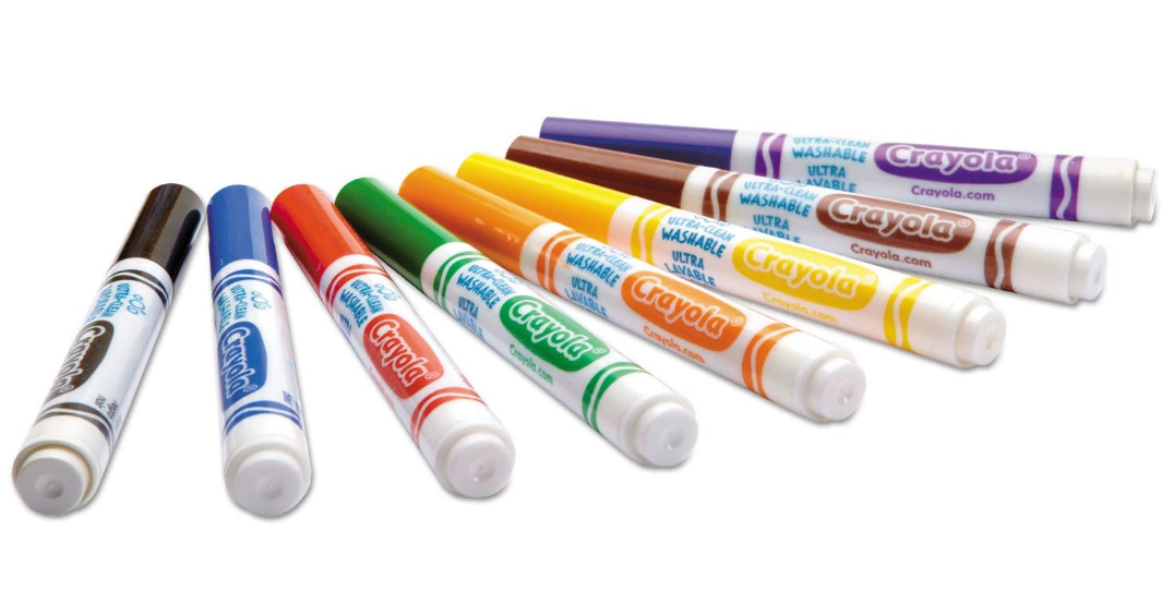 Crayola 587808 Ultra-Clean Assorted 8-Count Broad Point Washable Markers