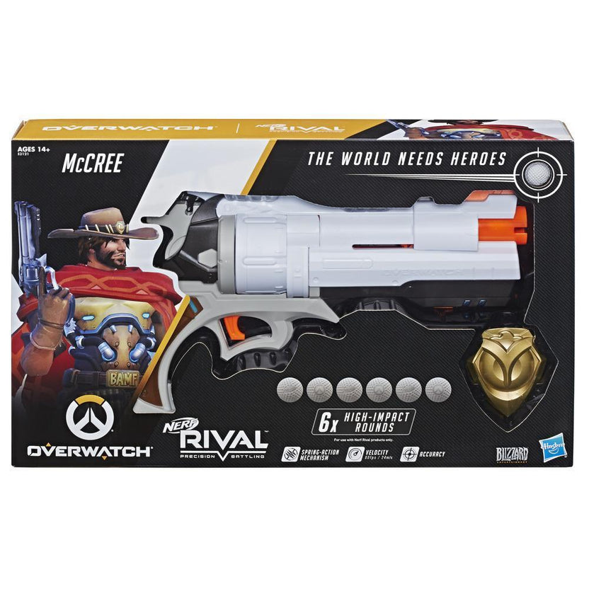 Overwatch McCree Nerf Rival Blaster with Die Cast Badge and 6 Overwatch Nerf Rival Rounds - One Shop Online Toys in Pakistan Main image