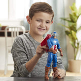 Marvel Avengers Titan Hero Series Blast Gear Captain America, 12-Inch, with Launcher, 2 Accessories and Projectile