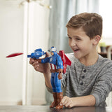 Marvel Avengers Titan Hero Series Blast Gear Captain America, 12-Inch, with Launcher, 2 Accessories and Projectile