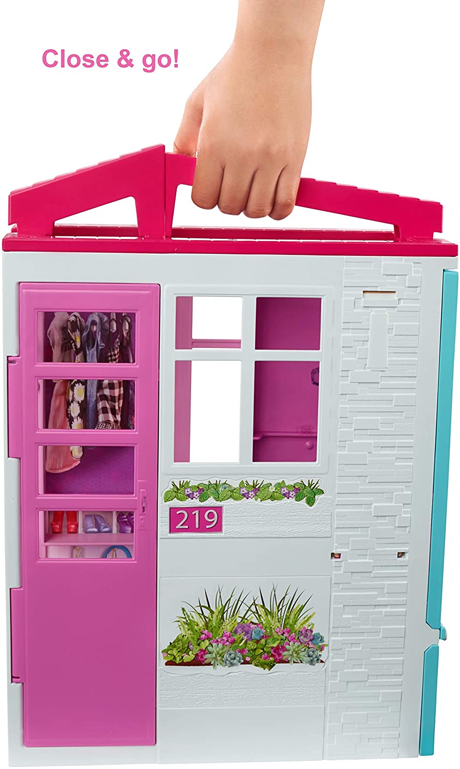 Barbie Doll and Dollhouse, Portable 1-Story Playset with Pool and Accessories