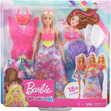 Barbie Dreamtopia Dress Up Doll Gift Set, 12.5-Inch, Blonde with Princess, Fairy and Mermaid Costumes, Gift for 3 to 7 Year Olds, Multicolor