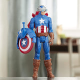 Marvel Avengers Titan Hero Series Blast Gear Captain America, 12-Inch, with Launcher, 2 Accessories and Projectile