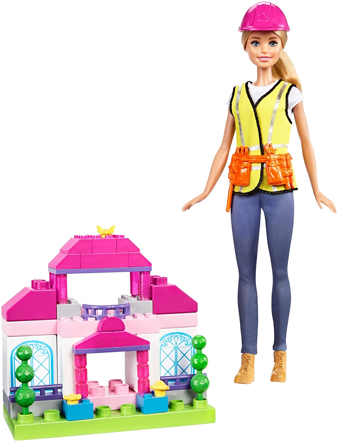 Barbie Builder Doll with Mega Bloks Compatibuild Bricks
