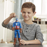 Marvel Avengers Titan Hero Series Blast Gear Captain America, 12-Inch, with Launcher, 2 Accessories and Projectile