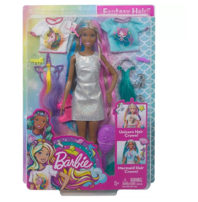 Barbie Fantasy Hair Doll - Mermaid and Unicorn Looks
