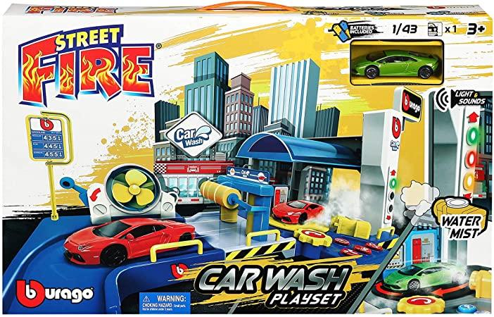Bburago Street Fire Car Wash Play Set