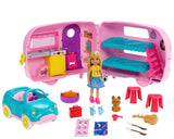 Barbie Club Chelsea Camper Playset with Doll, Puppy, Car, Transforming Camper and Accessories