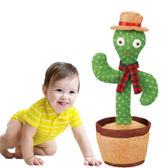 Rechargeable Dancing Cactus Talking Toy,Wriggle Singing Mimicking Cactus,Repeat What You Say,Sing,Dance,Recording,LED