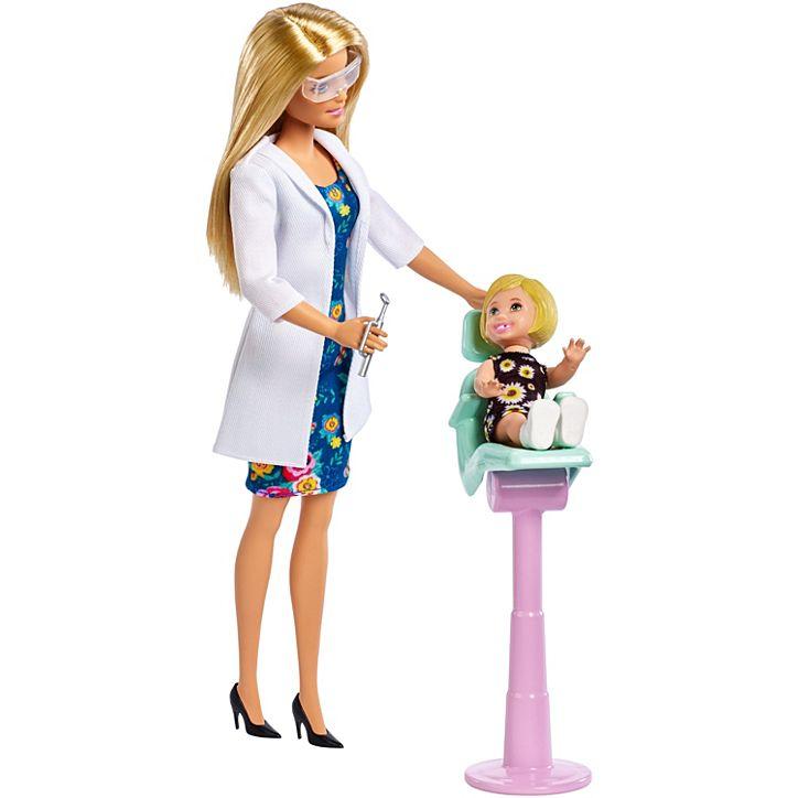Barbie®Dentist Doll and Playset, Blonde, with Small Patient Doll and Accessories