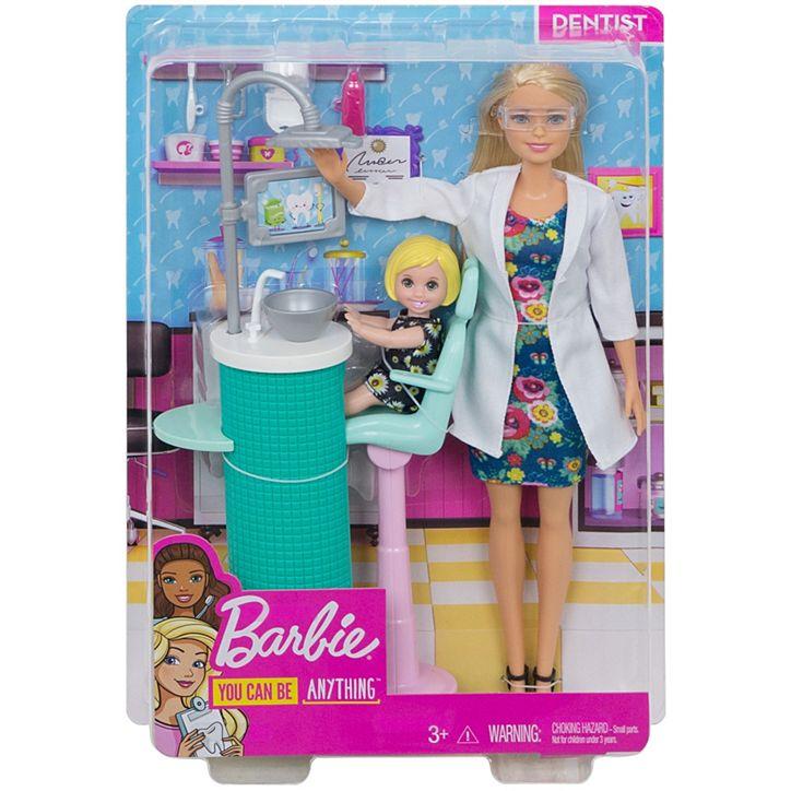 Barbie®Dentist Doll and Playset, Blonde, with Small Patient Doll and Accessories