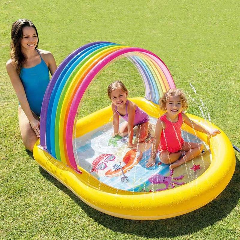 INTEX Rainbow Arch Spray Swimming Pool 58in L x 51in W x 34in Secondary image