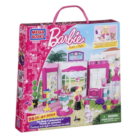 BARBIE Mega Bloks Pet Shop 98 Piece Building Block-80224