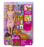 Mattel Barbie Doll And Newborn Pups Playset