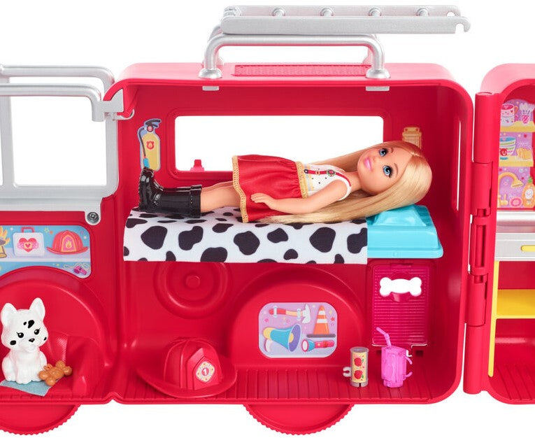 BARBIE CHELSEA CAN BE PLAYSET WITH ACCESSORIES FIRE TRUCK 21X40CM
