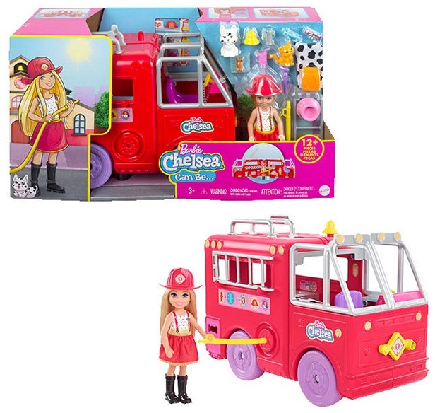 BARBIE CHELSEA CAN BE PLAYSET WITH ACCESSORIES FIRE TRUCK 21X40CM Main image