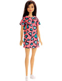 BARBIE BRUNETTE DOLL IN SALMON DRESS