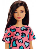 BARBIE BRUNETTE DOLL IN SALMON DRESS