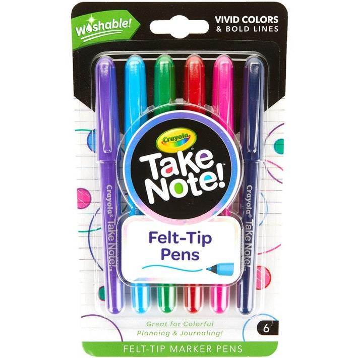 Crayola Take Note 6 Washable Felt-Tip Pens