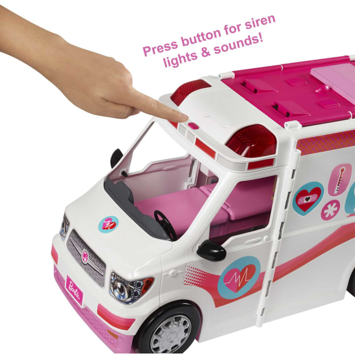 Barbie Emergency Vehicle Transforms Into Care Clinic With 20+ Pieces