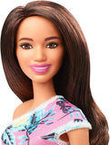 Barbie Flower Dresses - Pink Dress And Blackhair Doll
