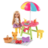 Barbie Chelsea Picnic Playset with Chelsea Doll (6-in Blonde), Pet Kitten, Picni